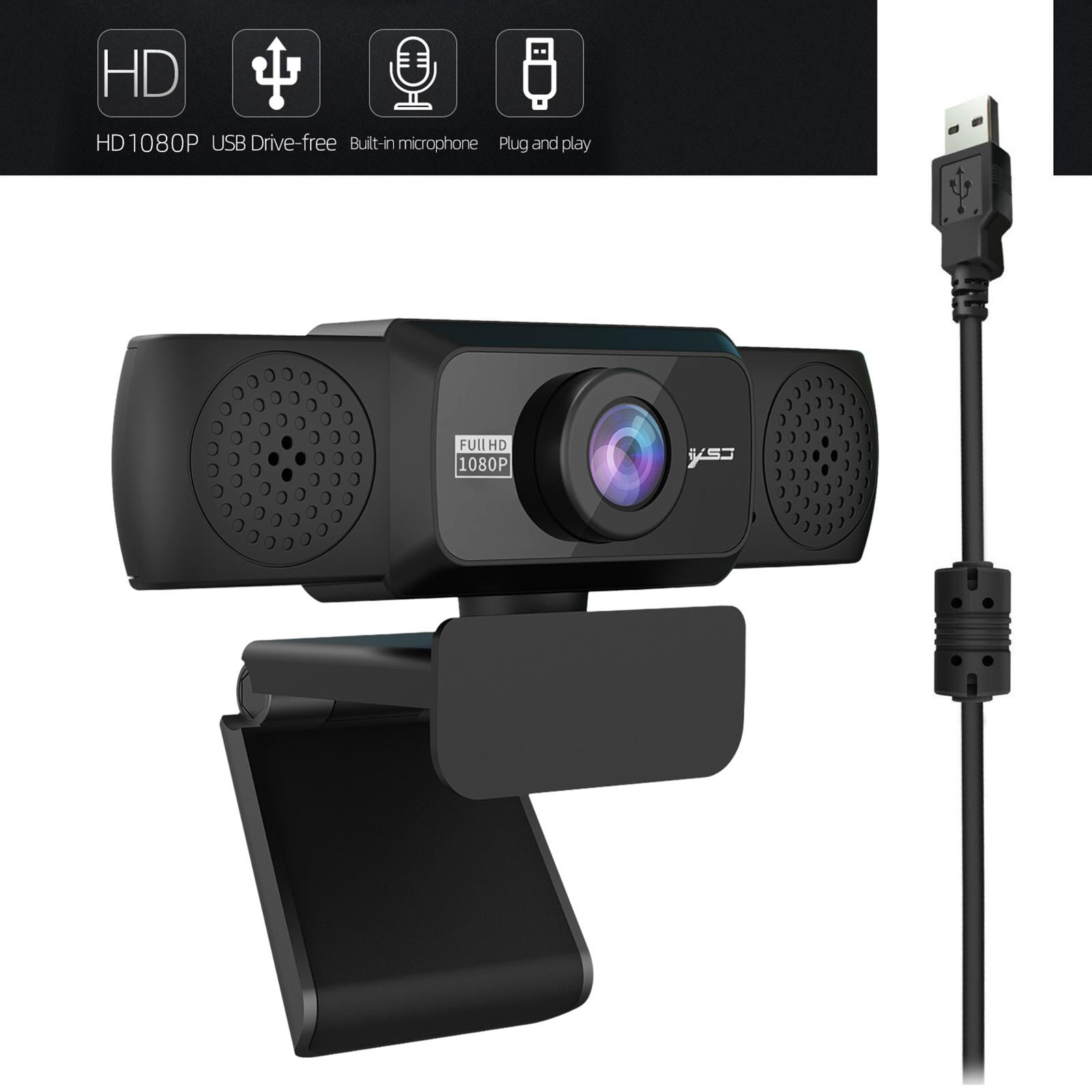 Wzmzjy 1080P Web Camera HD Webcam with Microphone 95 degree Wide Angle for Desktop Streaming