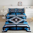 thumbnail image 2 of Homewish Rustic Westren Aztec Bedding Comforter Set,Retro Boho Tribal Twin Comforter Sets,Blue Black White Bedding Set For Men Women,Breathable Home Decor Reversible,2pcs, 2 of 8