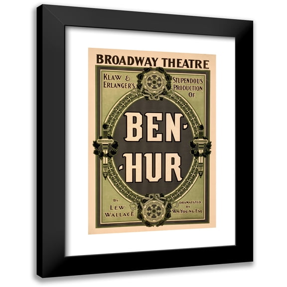 Strobridge and Co 11x14 Black Modern Framed Museum Art Print Titled - Ben-Hur by Lew Wallace (C1899)