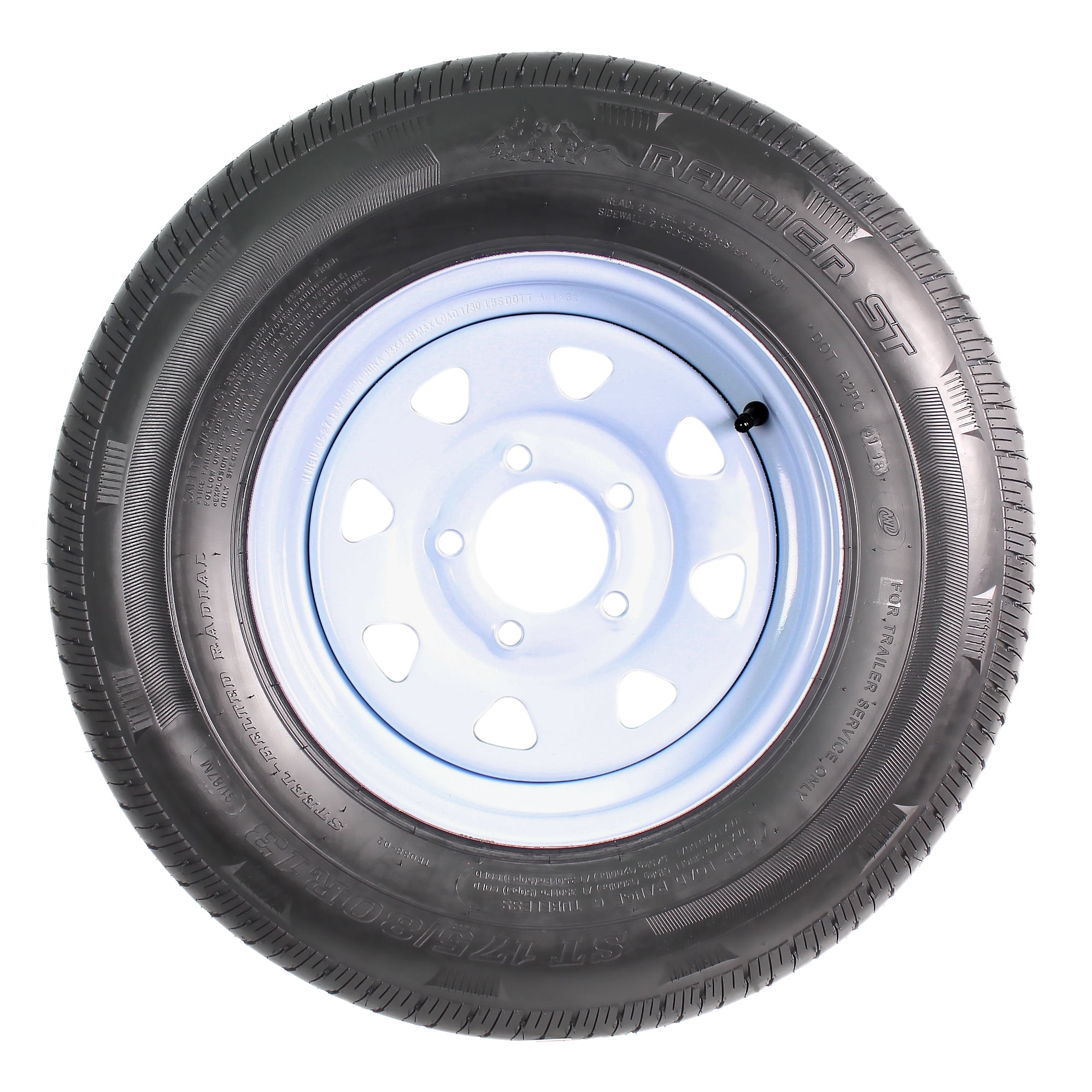 2-Pk Trailer Tires On Rims ST175/80R13 175/80 R 13 LRC 5-4.5 Modular Wheel White 