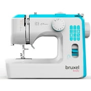 Bruxel Linda Sewing Machine, Lightweight, Full Featured, 12 Stitches, Electric Small Sewing Machine with Foot Pedal, Automatic Winding, Metal Frame (Blue)