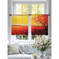 thumbnail image 4 of Abstract Art Sheer Curtains 45 Inches Long 2 Panels Modernism Red Yellow Water Ripple Tree Light Filtering Semi Sheer Window Curtains Drapes for Bedroom Living Room 52"x45", 4 of 7