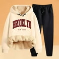 thumbnail image 3 of Women's Winter Pile Thickened Warm Solid Color Color Cardigan Sherbet Hooded Sweatshirt Jacket Pants Two Piece Set Dresses for Grandmother of The Bride Dressy Romper Women Snowsuit Womens Tall Snow, 3 of 8