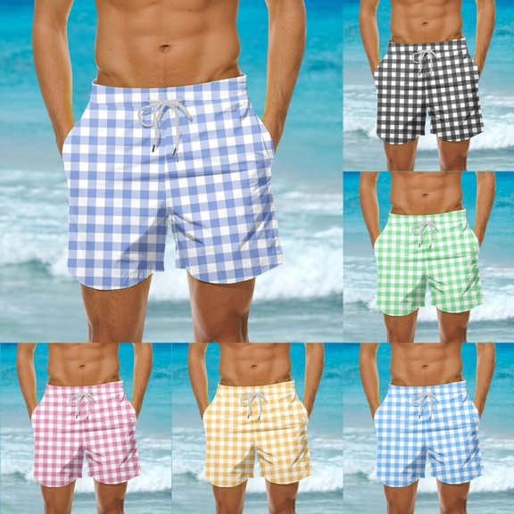 Vetsdori Big and Tall Swimming Trunks for Men Pockets Swimwear Summer Casual Hawaiian Elastic Waist,Drawstring Board Shorts Mens Swim Shorts,L
