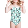 thumbnail image 2 of SEANATIVE Kids Swimwear One Piece Size 3-4 T Quick Dry Kids Girls Bikini Swimsuit Leisure Cartoon Penguin Lace Up Beach Bathing Suit, 2 of 5