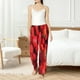 thumbnail image 4 of Balery Strawberry Red Pantalones de pijama para mujer, pijamas ultraligeros, pantalones de estar por casa-Medium, 4 of 6