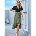thumbnail image 5 of Women'S 2025 Sleeveless Spring Summer Dresses Casual Boho Crewneck Floral Boho Cocktail Party Dresses Green XL, 5 of 9