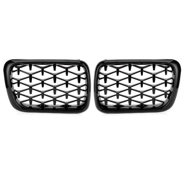 Par de rejillas de parachoques delantero, parrilla de riñón 51138195151 apta para Serie 3 E36 M3 1997-1999, negro brillante