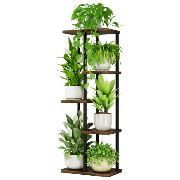 Bamworld Metal Plant Stand Indoor Outdoor 5 Tier Tall Plant Shelf for Flower Pot Plant Holder for Patio Garden Corner Balcony Living Room