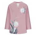 thumbnail image 4 of Ruyang Women's Cotton Linen Shirts Dandelion Print Summer Tops Long Sleeve Blouse Tshirts Boho Clothes 2024 Trendy Outfits, 4 of 4