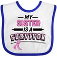 thumbnail image 3 of Inktastic My Sister is a Survivor Breast Cancer Awareness Boys or Girls Baby Bib, 3 of 4