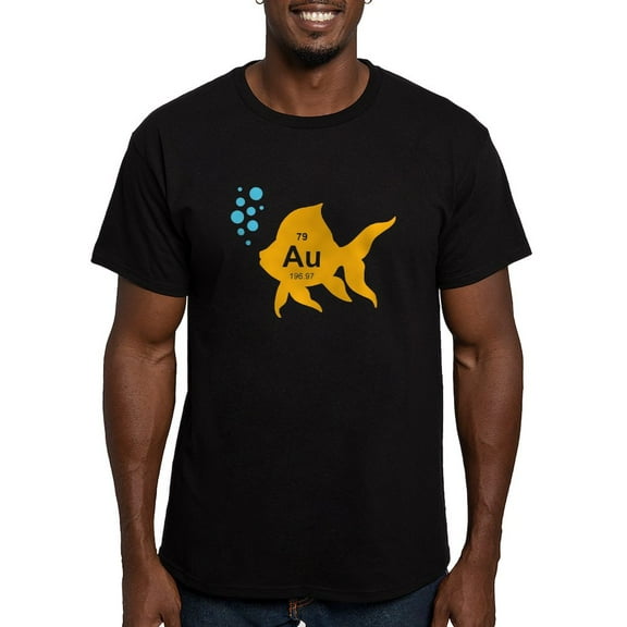 CafePress - Periodic Table Elemental Gold Fish Men's Classic T Shirt - Men's Fitted T-Shirt