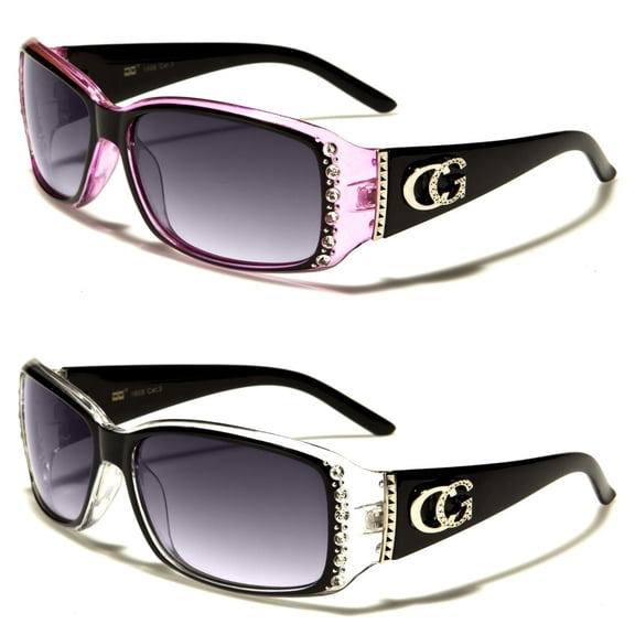2 Pair Hot Deal New 1- Pink & 1 Black Clear Bling Style Rhinestone Fashion Sunglasses