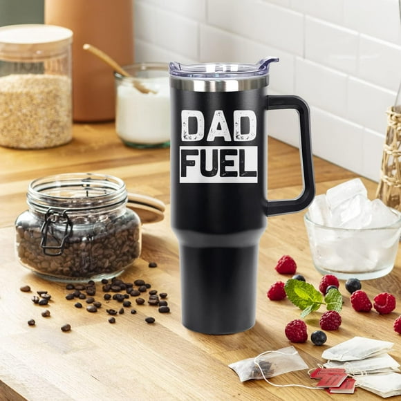 Cadeaux de Carburant pour Papa Gobelet 40 OZ Fête des Pères Cadeaux d'Anniversaire Tasse à Café de Carburant pour Papa avec Poignée