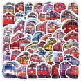 thumbnail image 1 of Paquete de pegatinas para motores de tren, 50 unidades, coloridas, de vinilo para locomotoras, 1 of 2