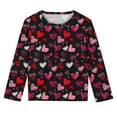 thumbnail image 5 of Edvintorg Girls Long Sleeve Shirts Cute Valentine's Day Heart Printing Pullover Tops Tshirts Crewneck Dressy Casual Blouses Holiday Clothes 3-14 Years, 5 of 7