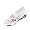 thumbnail image 2 of BRGZLK Orthopedic Shoes for Women Summer Trendy Embroidered Flower Arch Support Walking Sneakers Breathable Comfortable Mesh Slip On Shoes White 5.5, 2 of 6