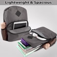 thumbnail image 6 of Trailmaker 17" Backpack – Reflective School Backpack with Padded Straps, Water Bottle Pockets for Kids & Adults, School Travel Camp (Grey), 6 of 12