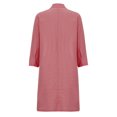 thumbnail image 5 of LYXSSBYX Long Sleeve Dresses Hot Sale Clearance Women's Solid Loose Double Pocket Long Sleeve Solid Cotton and Linen Cardigan Dress, 5 of 8