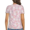 thumbnail image 3 of Honeii Easter Cute Rabbit Print Women's V-Neck T-Shirt,Short Sleeve V Neck Tees Tops for Women , Perfect for Work, Travel, and Everyday Wear, 3 of 7