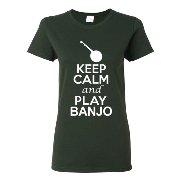 Ladies Keep Calm And Play Banjo Music Lover Musician DT T-Shirt Tee