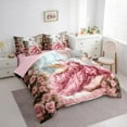 thumbnail image 3 of Homewish Kawaii Western Princess Bedding Comforter Set for Teen, Romantic Pink Rose King Bedding Sets, Merry Christmas Reversible Bed Sheets, Breathable Home Decor, 3 of 7