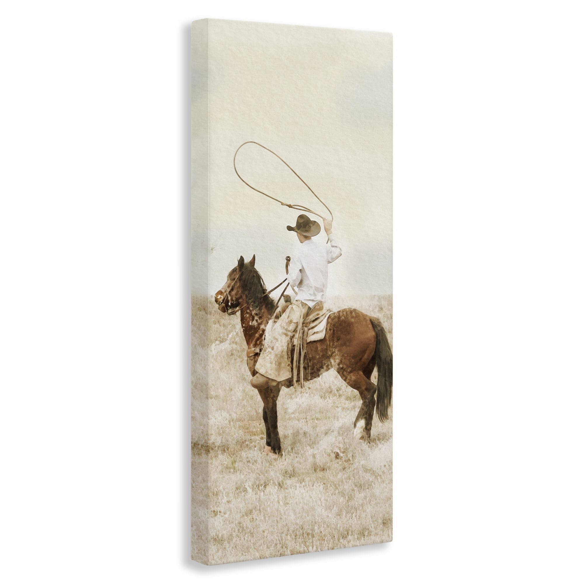 Stupell Industries Wrangling Cowboy Lasso Canvas Wall Art, design by Marcus Prime