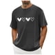 thumbnail image 1 of Tops para hombre, blusas y camisas de cuello redondo y manga corta para hombre. Camiseta/camisa informal de cuello redondo y manga corta con estampado de corazones para hombre. Tops de poliéster para, 1 of 4