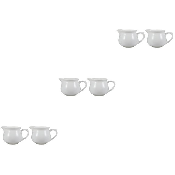 Ceramic Creamer Teasmade 6 Pcs Sauce Bucket Server Ceramics Coffee Milk Cup Restaurant Condiment Bowls White