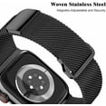 thumbnail image 3 of Metal Magnetic Bands Compatible for Apple Watch Band 38mm with Case, Stainless Steel Milanese Mesh Loop Replacement Strap Compatible with iWatch Series SE 6/5/4/3/2/1(Black,38MM), 3 of 8