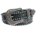 thumbnail image 2 of Western Croco Print Rhinestone & Turquoise Studded Leather Belt, 2 of 5