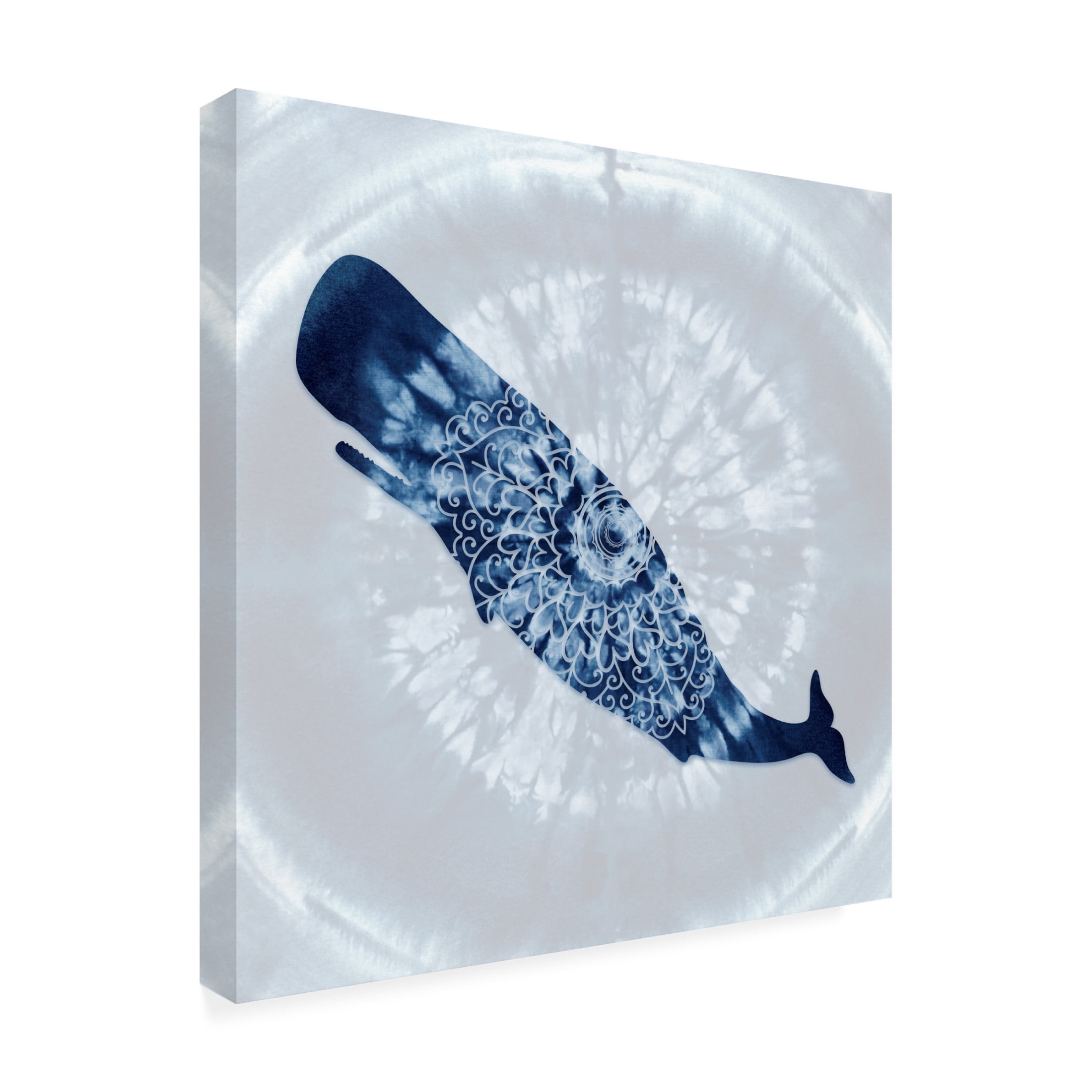 Canvas Wall Art - Tina Lavoie 'Whale Mandala' Wall Art for Living Room, Bedroom, or Office Décor by Trademark Fine Art - 35 x 35 Inches