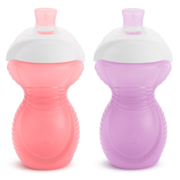 Munchkin Click Lock Bite Proof Sippy Cup, 9 oz, Pink/Purple, Unisex, 2 Pack