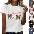 thumbnail image 4 of WREESH Women's Sporty Graphic T-Shirt Baseball Mom Theme with Round Neck and Short Sleeves White, 4 of 5