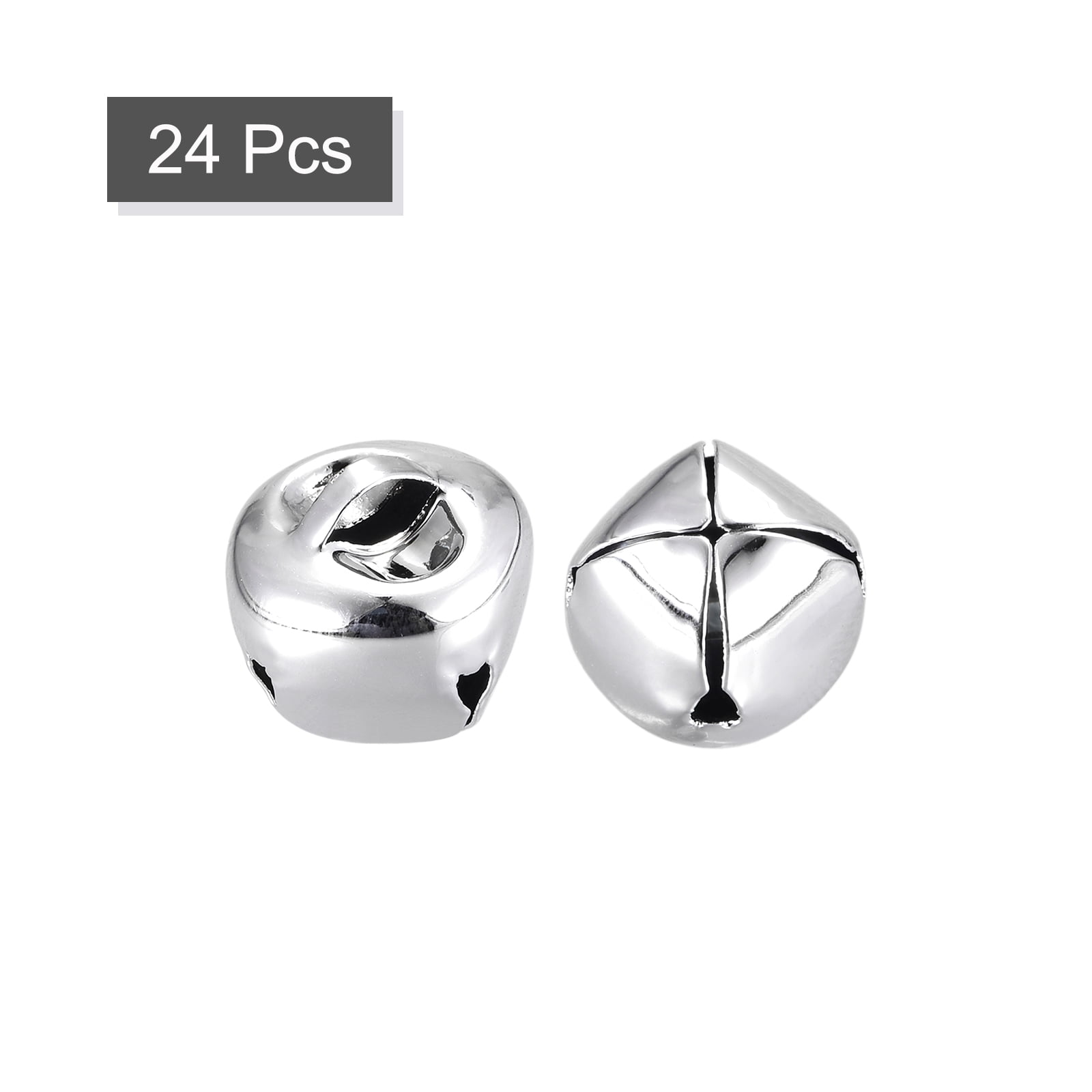 Unique Bargains Jingle Bells Carbon Steel Craft Bells for Christmas Silver 0.51in 24Pcs