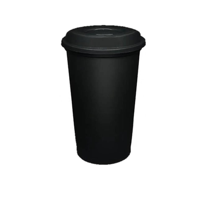 Vaso para Café Cubasa 500 ml con Tapa de Plástico Negro