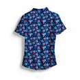 thumbnail image 6 of SCALES Wild Flowers Womens Short Sleeve Polo Marine, Large, 6 of 7