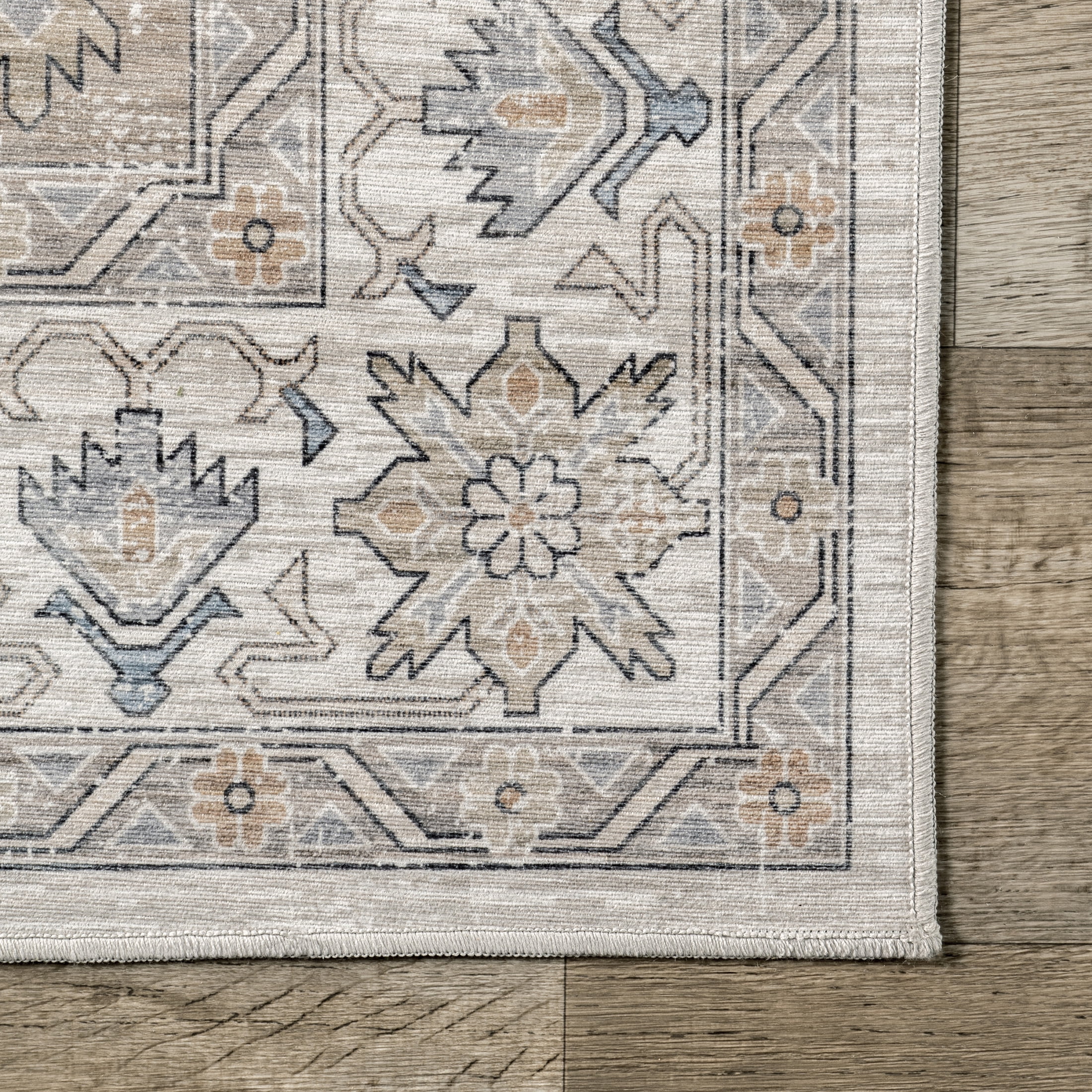nuLOOM Darby Persian SplashGuard Machine Washable Area Rug, 2' 6" x 8', Runner, Darby Beige