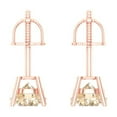 thumbnail image 4 of 2 ct Screw-Back Stud Earrings for Women | 6.5mm Round Cut Natural Morganite | 18K Rose Gold, 4 of 5