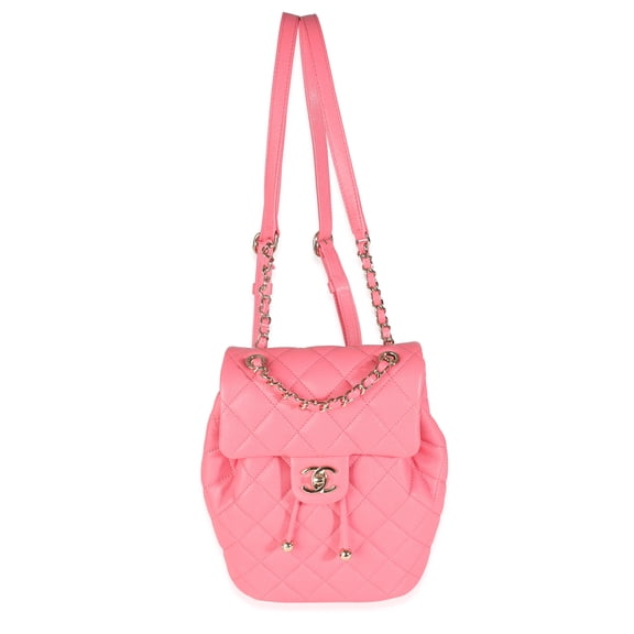 Pre-Owned ChanelPink Quilted Caviar Drawstring Backpack