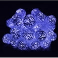 thumbnail image 4 of LINLIN Solar Rattan String Light, 6M 30 LED Solar Fairy Ball Decorative String Lights with 2 Lighting Modes for Outdoor Garden Yard Patio Christmas Party, 4 of 8