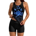 thumbnail image 4 of PWPSG Floral Vine Print Tankini Two Piece Swimsuit with Boyleg Smooth Silhouette for Swimming Multicolor XL, 4 of 8
