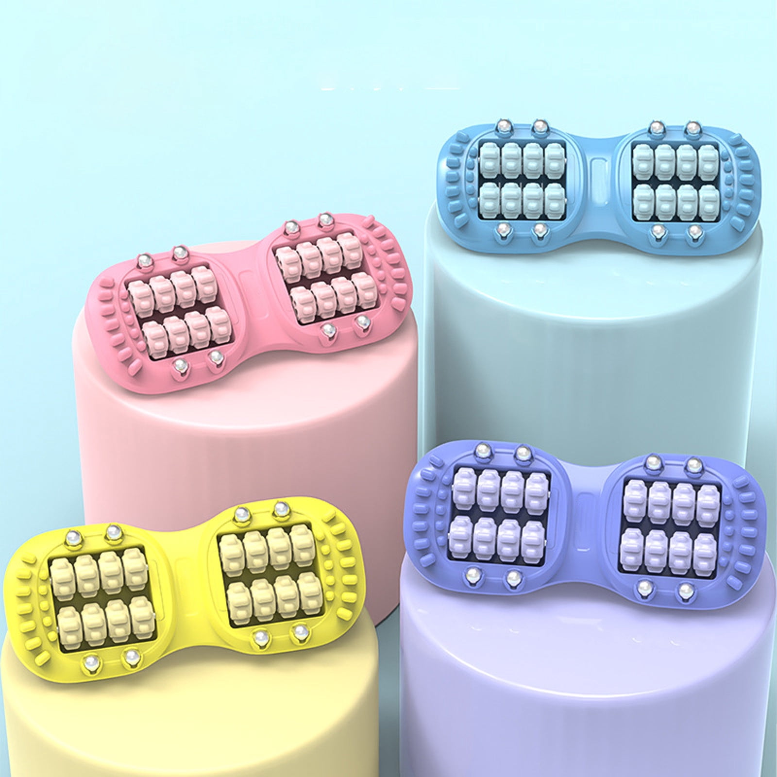 Dual Foot Massage Roller, Portable Double Foot Massager for Plantar Fasciitis Relief & Improved Circulation, Acupressure Foot Roller for Home Office Use