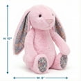 thumbnail image 2 of Yanxiao 9.8" Dusty Rose Easter Bunny Plush Toy with Flower Pattern Ears - Floral Rabbit Stuffed Animal Doll - Soft Fuzzy Vintage Cottagecore Spring Decor & Basket Stuffer Gift for Kids Bedroom, 2 of 8