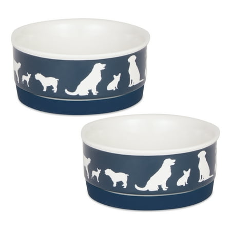 UPC: 0072456144072 | Pet Bowl Dog Show Navy Small 4.25Dx2H (Set of 2)