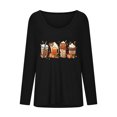 thumbnail image 4 of Qertyioot Christmas Chandail en Molleton pour Femmes Mode Décontractée Manches Longues Col en V Pull, 4 of 5
