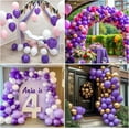 thumbnail image 5 of 129pcs Purple Balloons Different Sizes 18 12 10 5 Inch for Garland Arch Premium Purple Latex Balloons for Masquerade Party Decorations Birthday Anniversary Baby Shower Party Supplies, 5 of 14