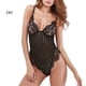 thumbnail image 1 of Mujeres Sexy Cuerpo de encaje de pestañas Malla Rayas Ropa interior Ropa de dormir, Negro, M Inevent XX000173-03, 1 of 7