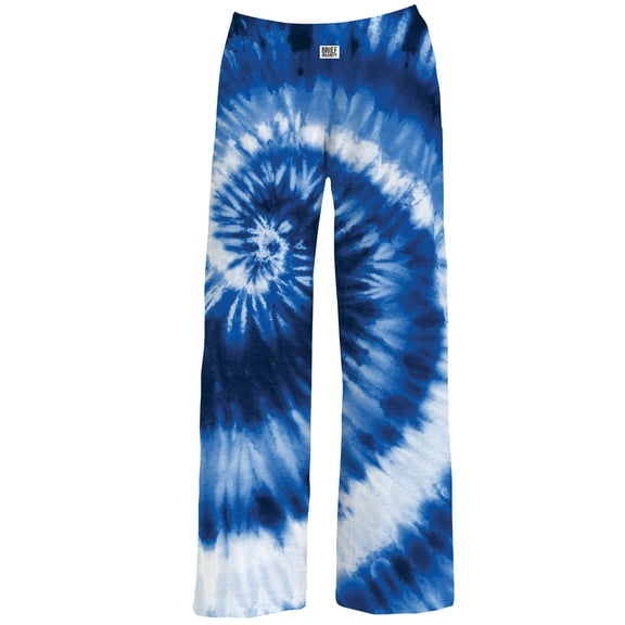 Collections Etc Comfy Blue Tie Dye Wide Leg Lounge Pants