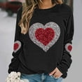 thumbnail image 2 of hotojiny Plus Size Valentines Sweatshirt Women Lightweight Crew Neck Heart Pullover Valentine's Day Long Sleeve Shirt S-5XL, 2 of 5